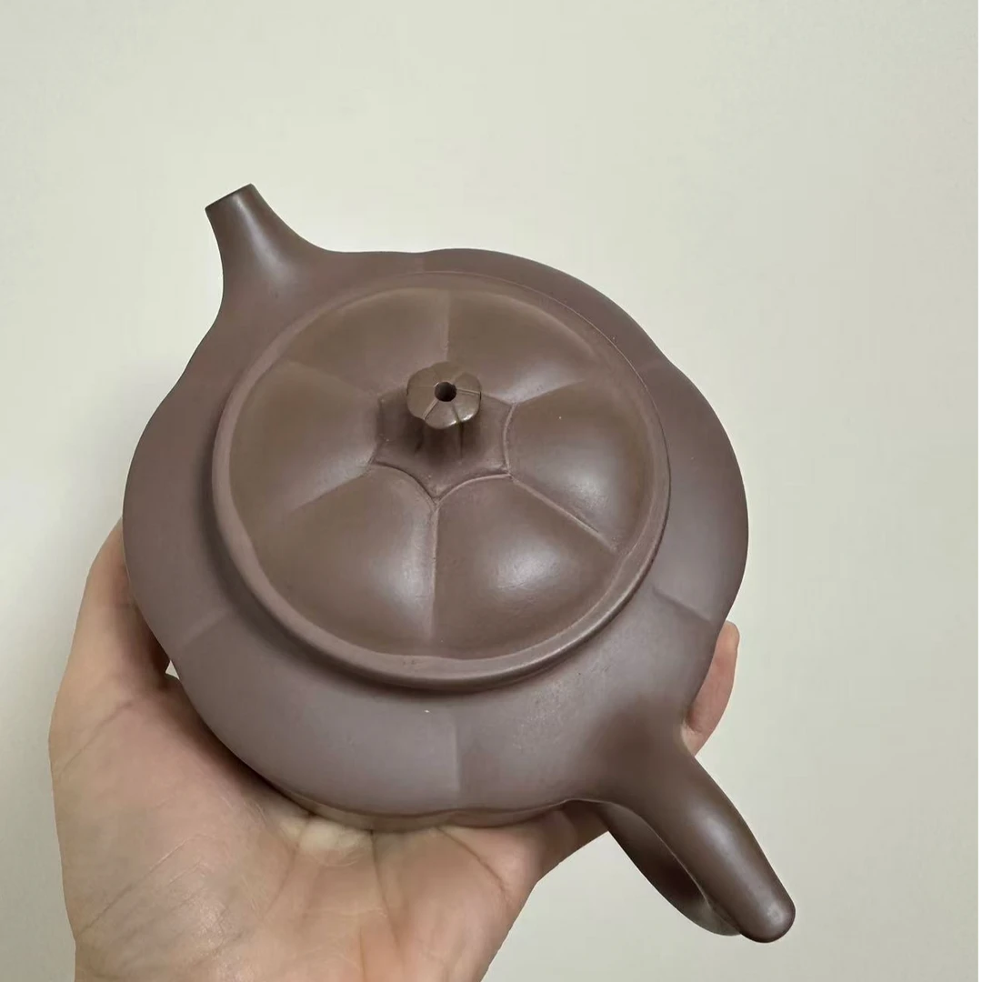 预售生胚雪涓宜兴原矿紫砂菱花壶260cc左右