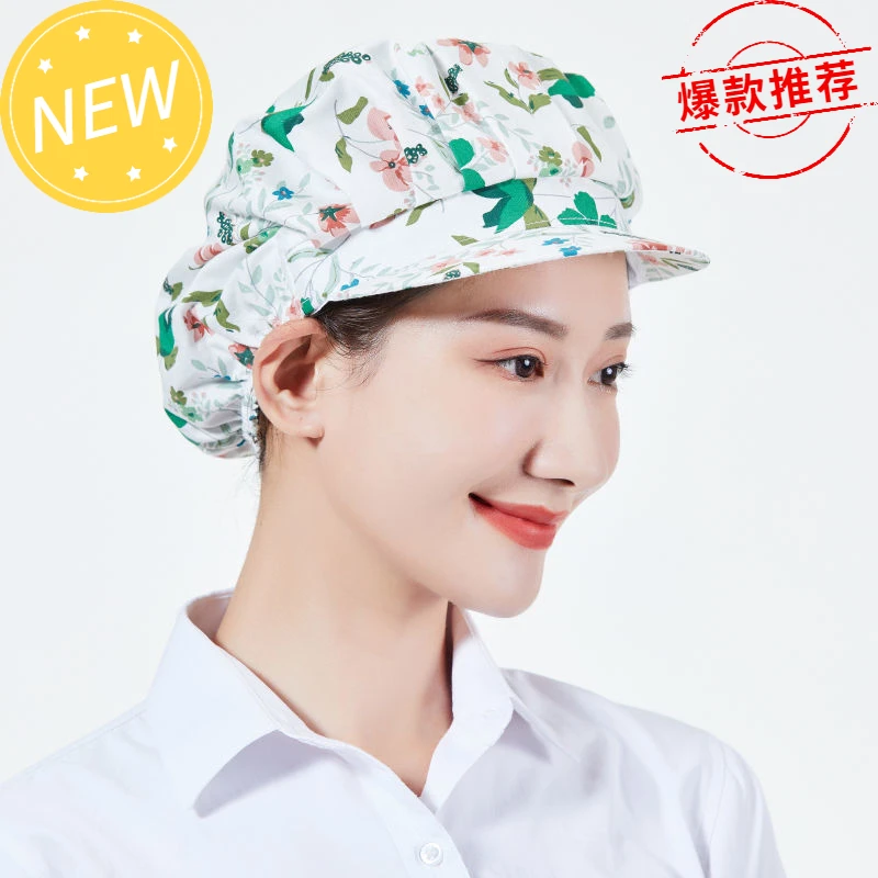 女防尘帽防油烟做饭防掉发透气厨师帽子餐厅棉厨房帽子工作帽子