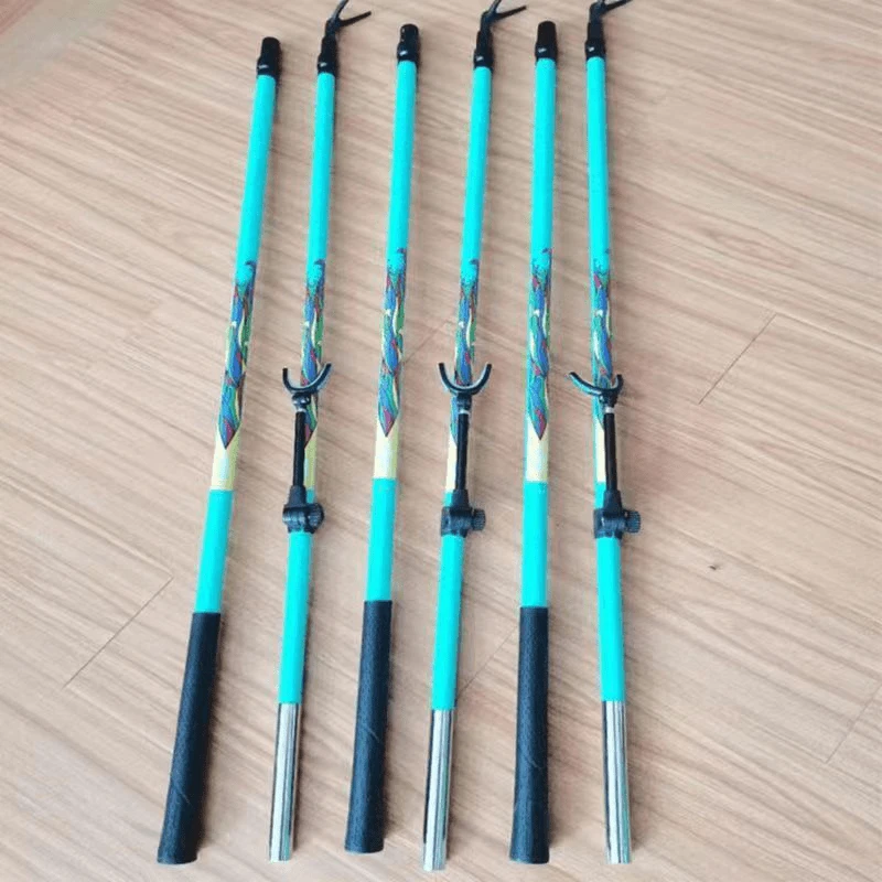 新款碳素抄网鱼竿支架钓箱钓椅杆架后挂长节伸缩两用炮台架