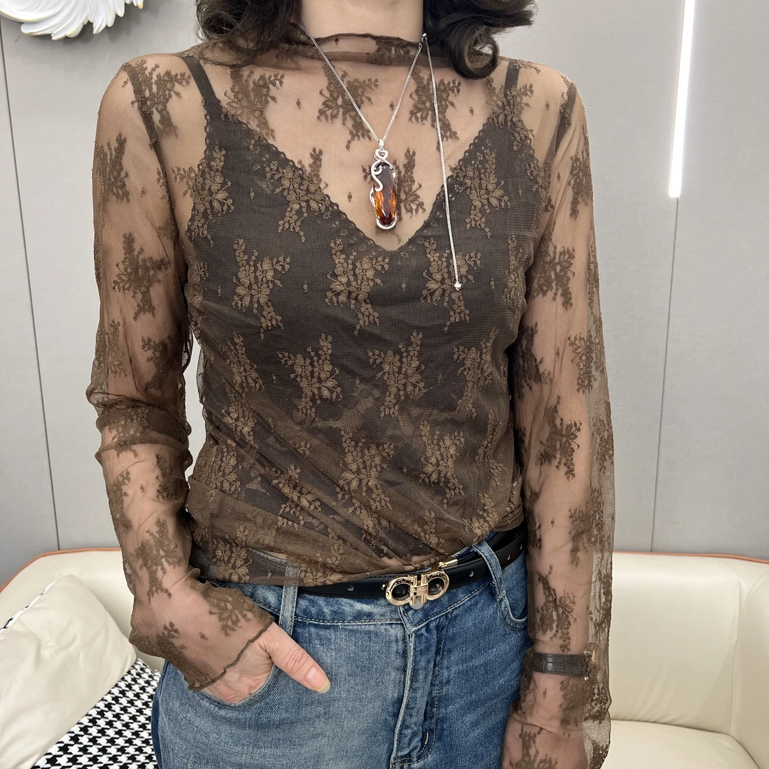 JJ fashion 美翻了蕾丝弹力打底衫