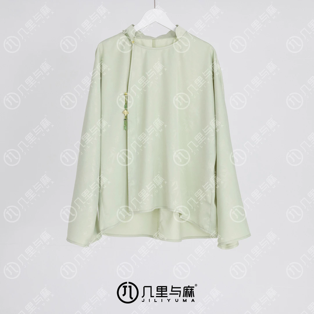 （几里与麻）竹扇引-新国风清凉衬衫 衣长67.5 胸围121.5 1032292