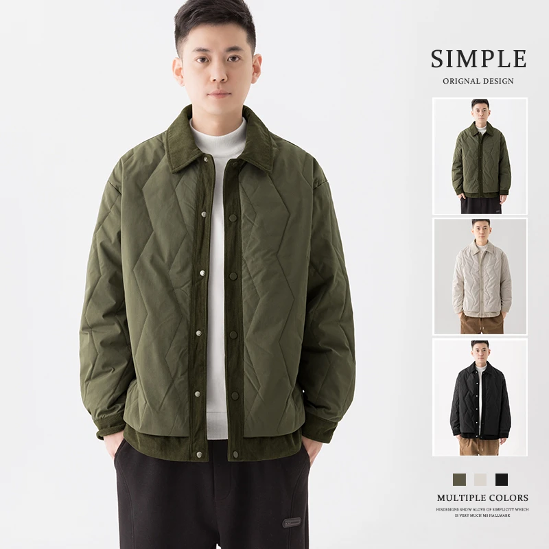 拼接棉衣男外套冬季加厚美式重磅硬挺夹克男潮牌休闲保暖棉袄男款