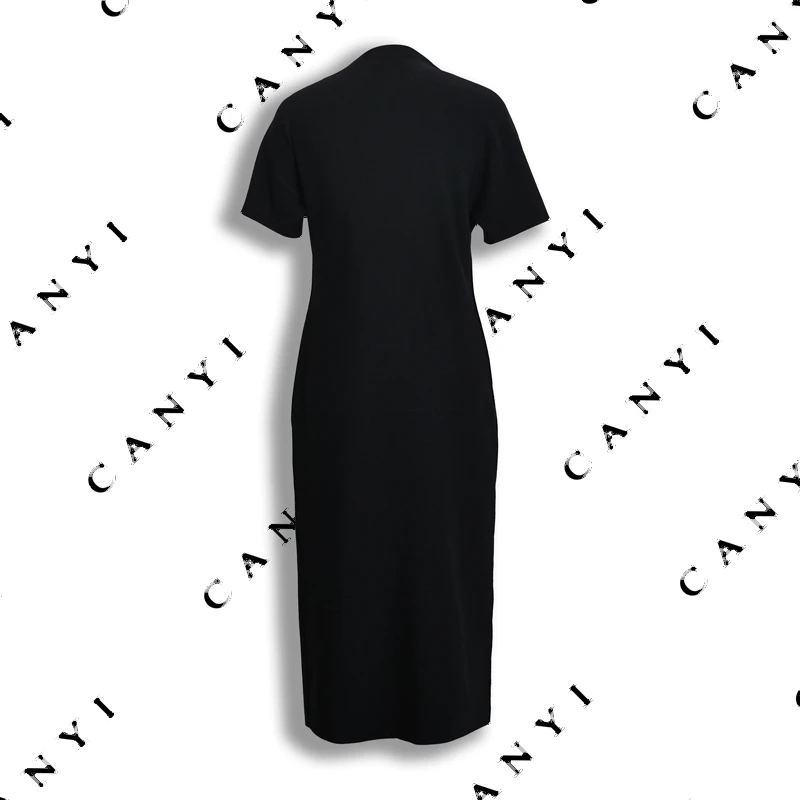 【样衣福利 无质量问题 不退换】高弹力黑色短袖连衣裙049