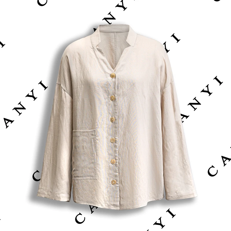 【样衣福利 无质量问题 不退换】法国进口亚麻衬衫外套8617