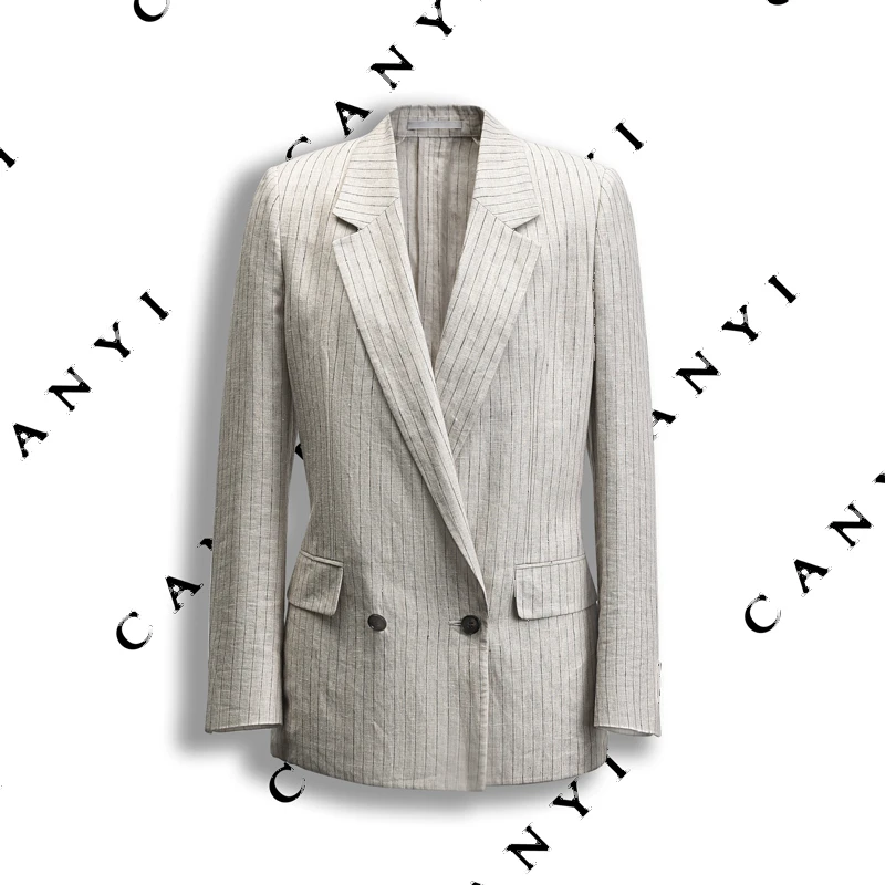 【璨衣】意大利TESSUTI DI SONDRIO面料 100%亚麻 条纹西装96-1