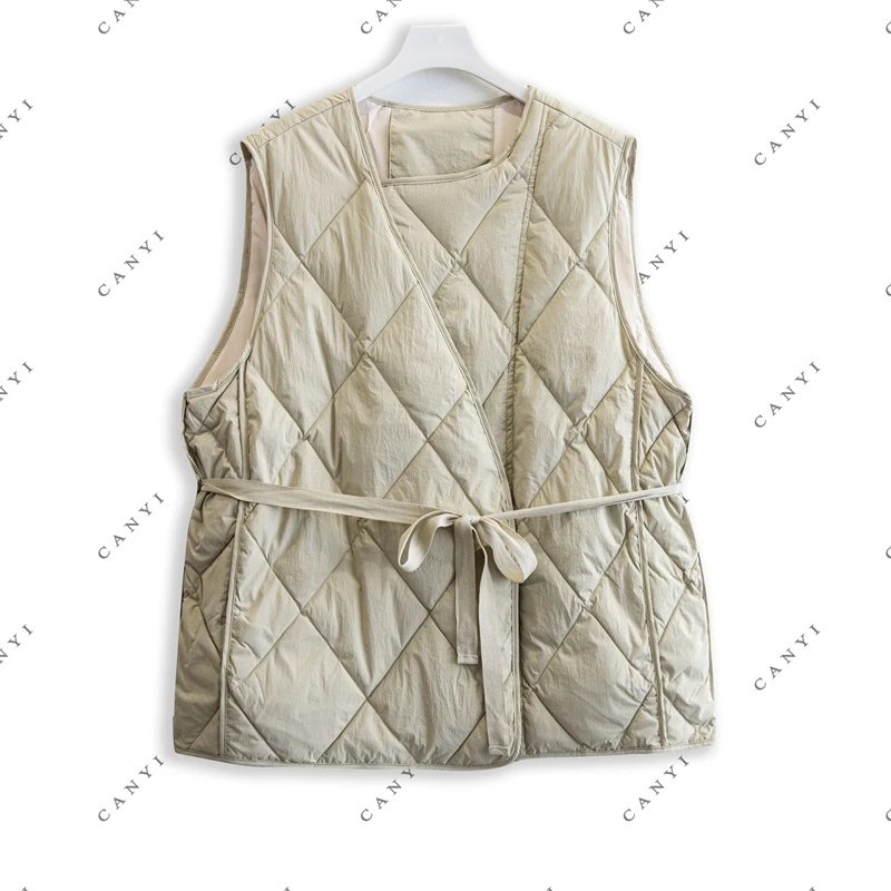 【璨衣】秋冬纯色气质简约羽绒马甲9142