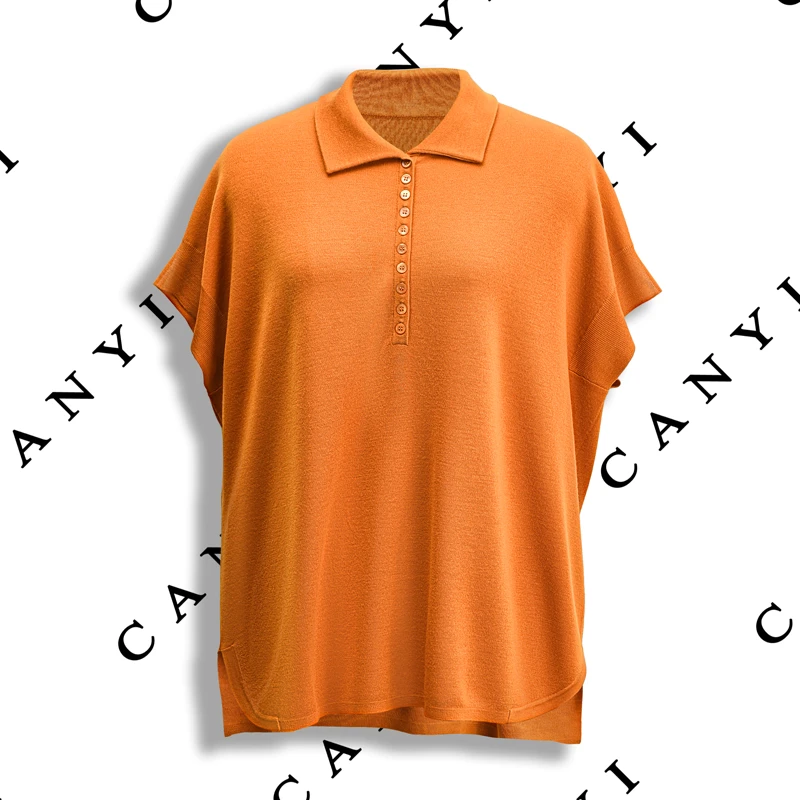 【璨衣】100%羊毛 时尚简约休闲通勤风 翻领羊毛针织衫E429