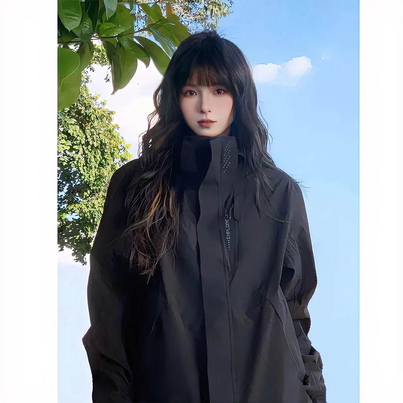 美式机能冲锋衣外套秋季防风登山服情侣户外运动情侣夹克衫高颜值