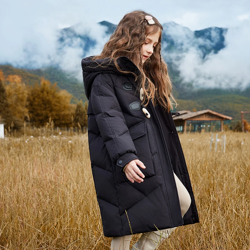 儿童羽绒服女童中长款2024新款冬装洋气韩版中大童装女童加厚外套