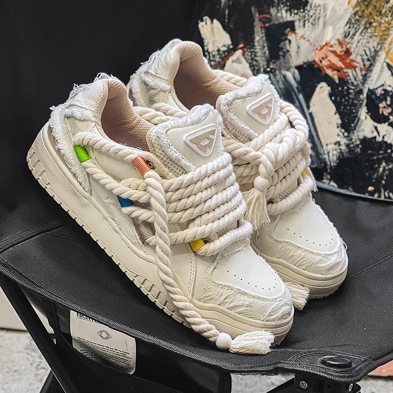 个性百搭2023秋季新款潮流情侣低帮面包鞋透气厚底韩版运动滑板鞋