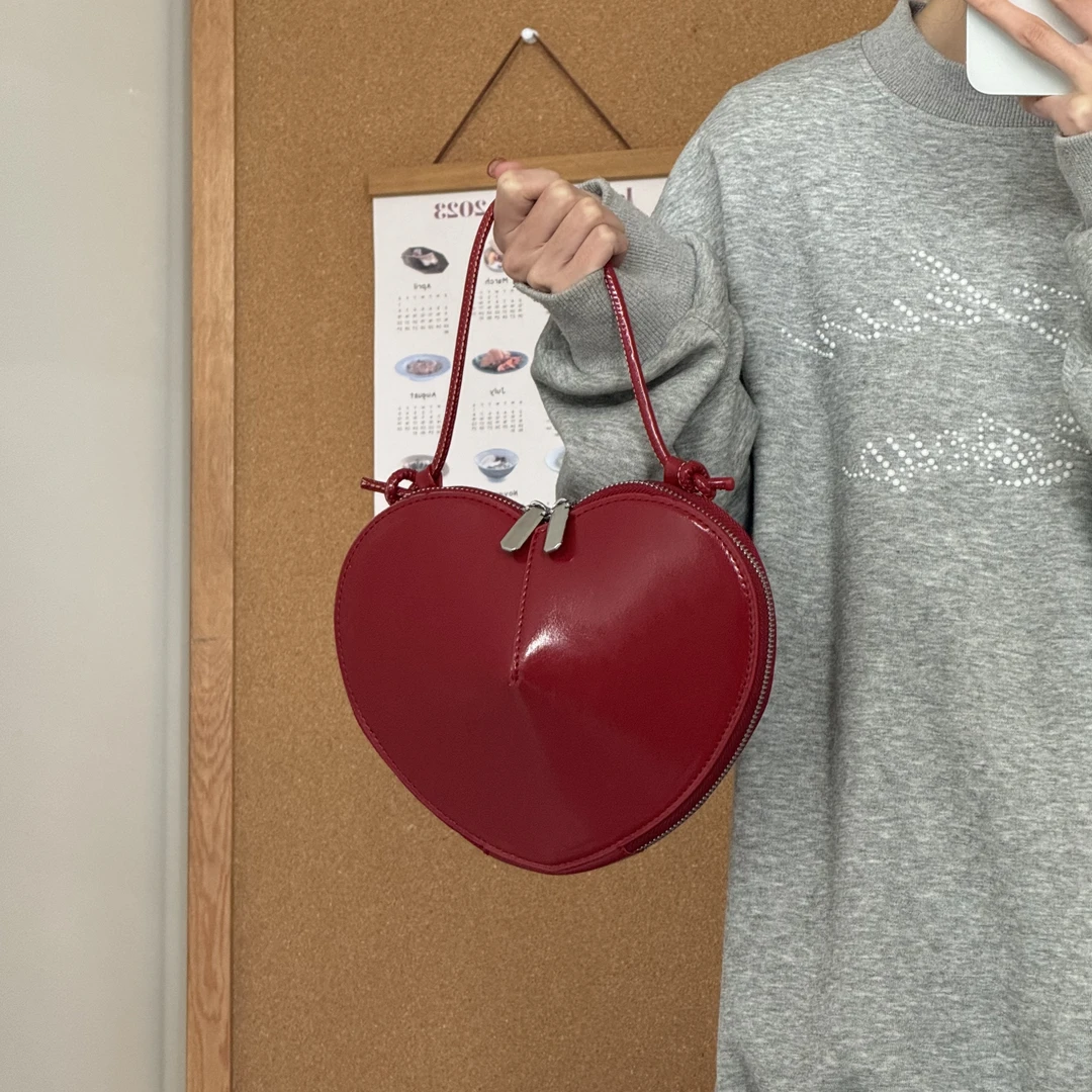 一张同学【长约21cm宽2cm高17cm】时尚百搭手提单肩斜挎包C3255红