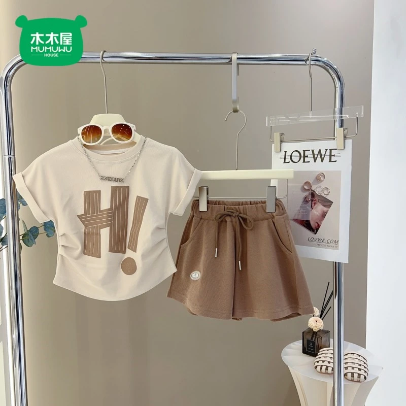 木木屋女童夏季套装2025新款儿童时尚百搭运动两件套薄款休闲夏装