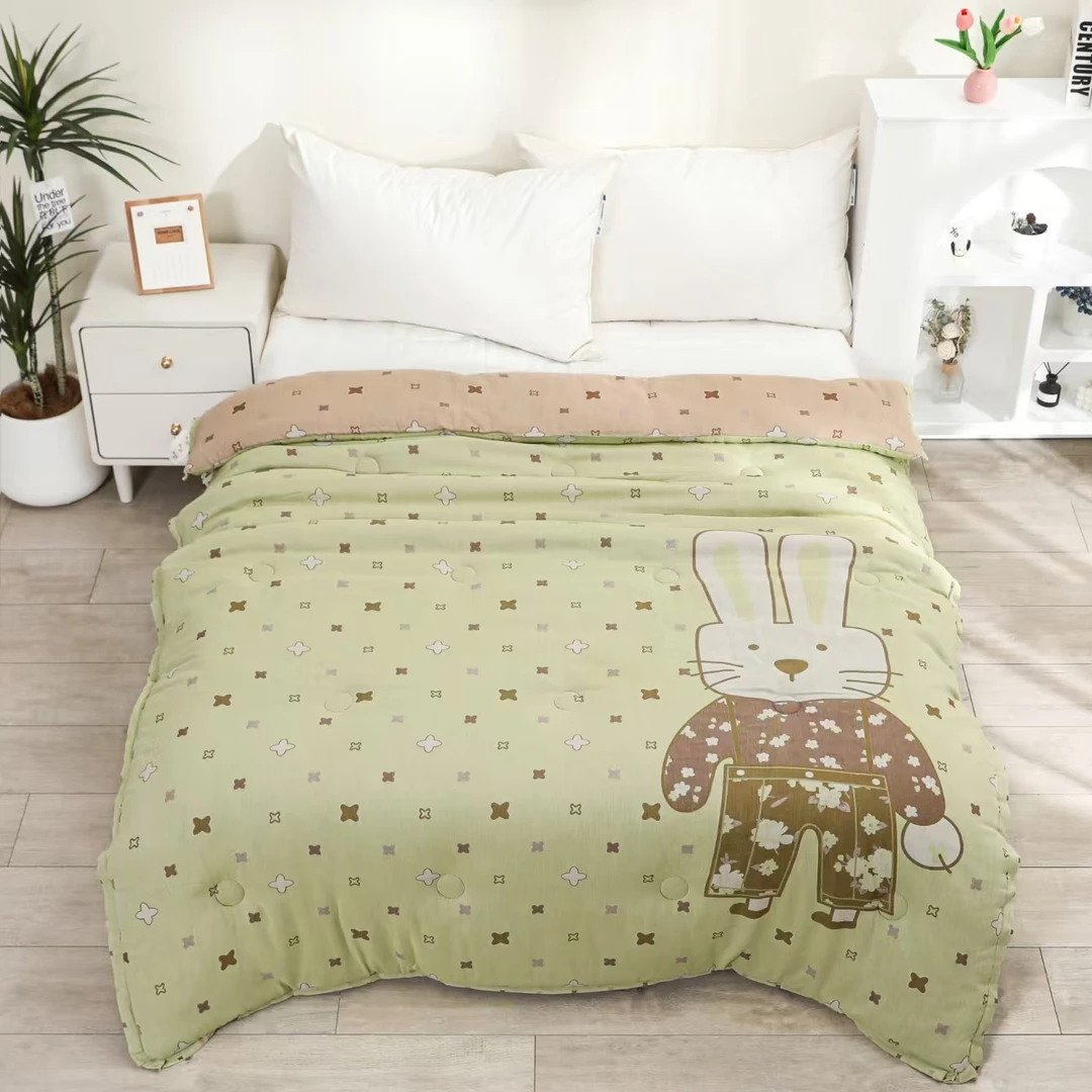 【花衣兔】150*200纯棉双层纱亲肤可爱柔软被子