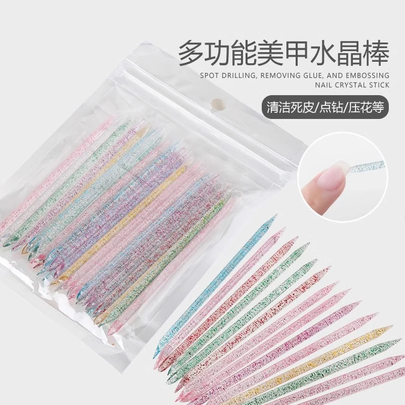 美甲水晶棒穿戴甲工具卸甲棒桔木塑料小木棒指甲卸果冻胶美甲钻饰