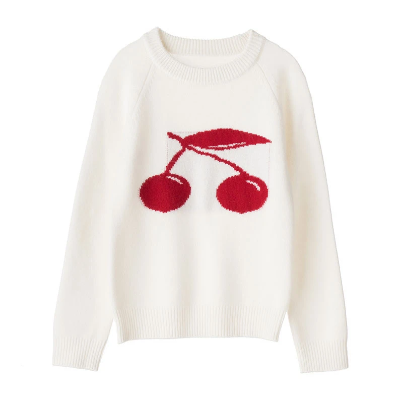 儿童山羊绒衫加厚圆领时尚打底衫休闲宽松提花套头长袖百搭毛衣冬