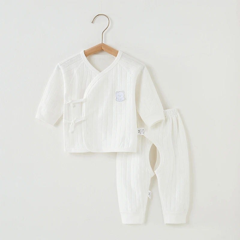 新生婴儿衣服分体秋衣打底内衣春秋套装纯棉和尚服睡衣两件套a类