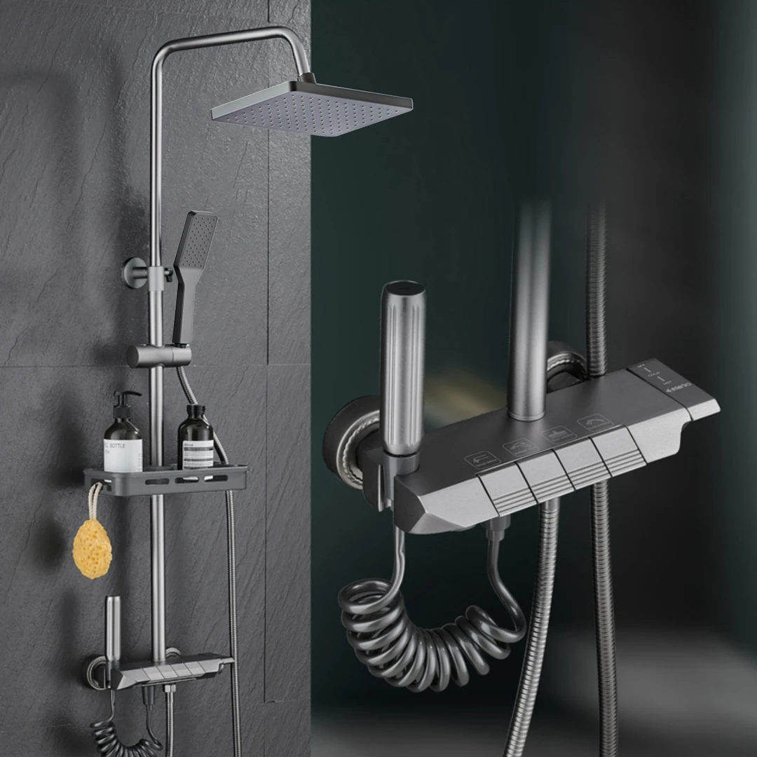 eclerbc安琪儿升级款淋浴花洒套装按键四档置物主体功能卫生出水