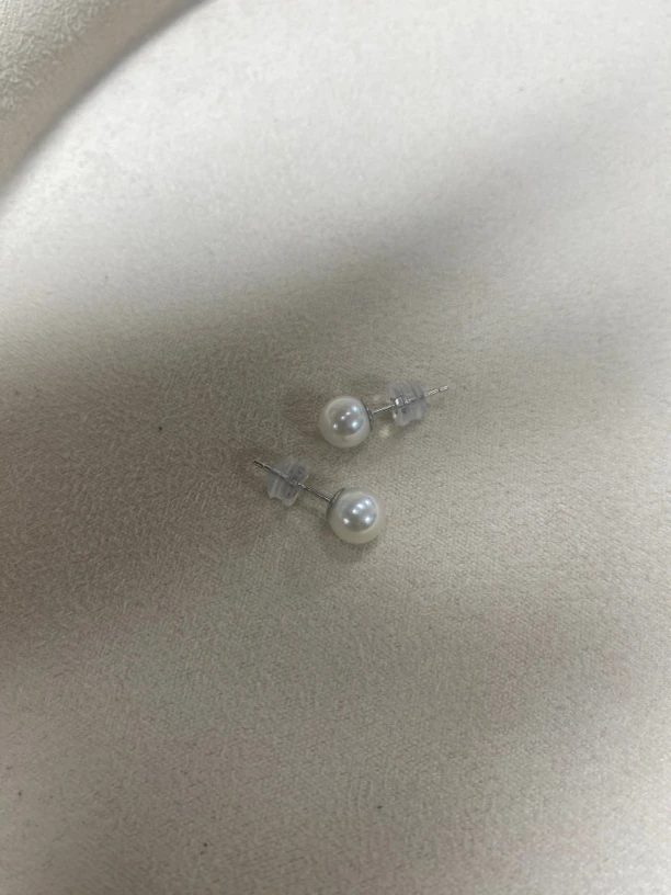 天然海水akoya珍珠耳钉时尚简单简约百搭仙女精致