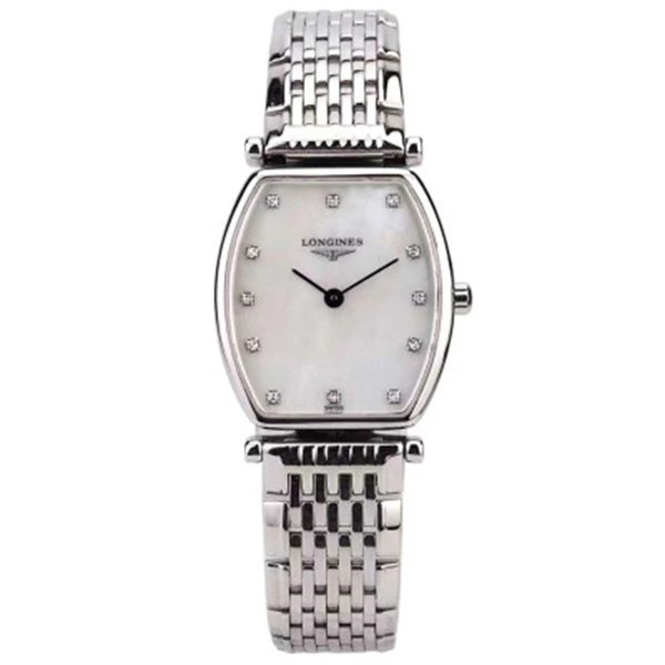 99新 Longines/浪琴 优雅系列酒桶型钻刻贝母表盘石英女表