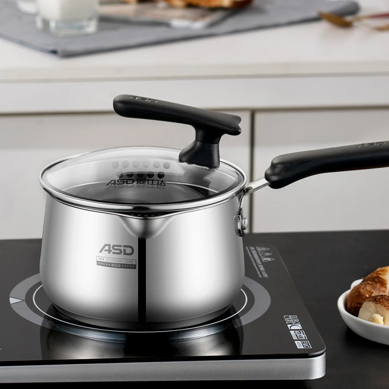 ASD/爱仕达奶锅304不锈钢 家用宝宝辅食锅婴儿电磁炉燃气熬汤炖锅