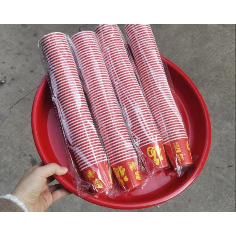 小杯纸杯特小号一次性口杯结婚杯红色喜杯子试你饮迷喜纸庆品尝杯