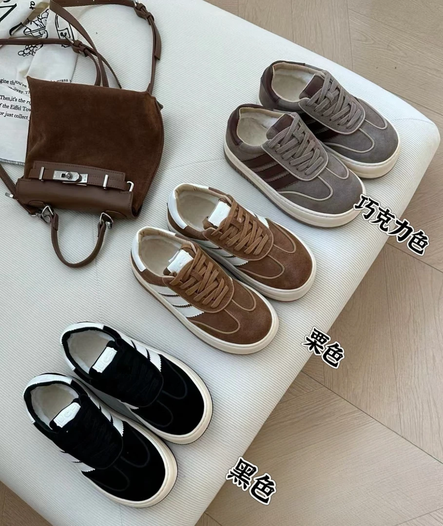 2024秋冬时尚百搭三杠女鞋