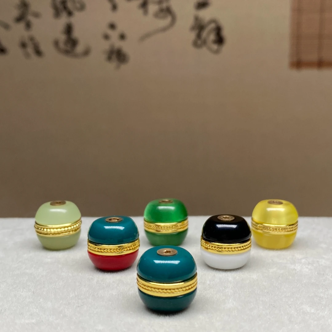 万物雪巴琉璃汉堡珠12mm配珠隔珠腰珠配星月猴头库克手串文玩配饰