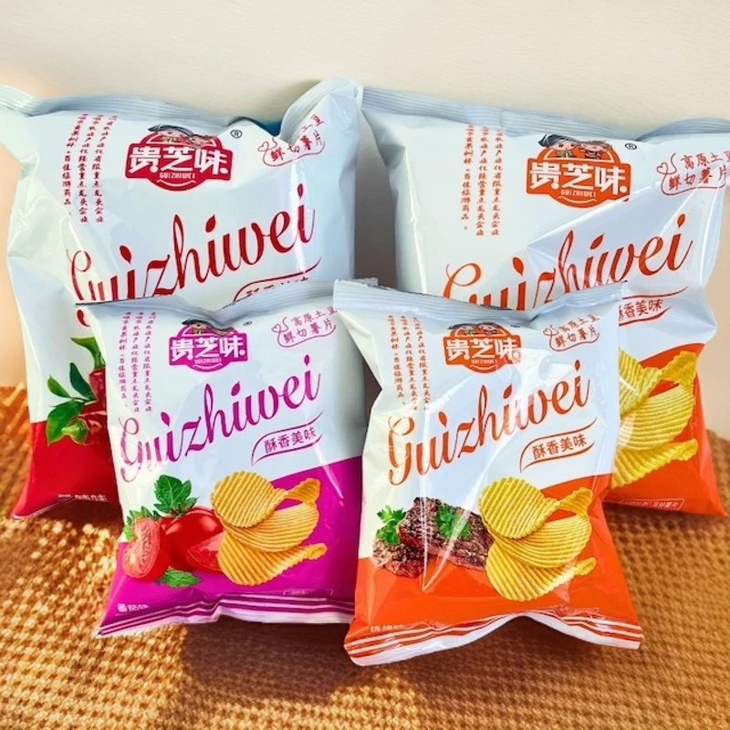 贵州特色薯片香脆可口休闲追剧零食好伴侣薯片番茄味烧烤味香辣味