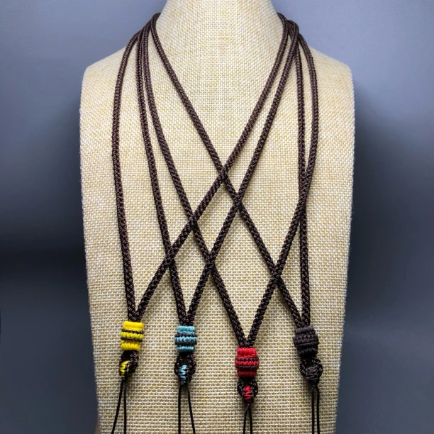 手工编织吊坠绳锁骨，固定款脖挂绳，天珠竖戴绳，挂件绳绳子条纹