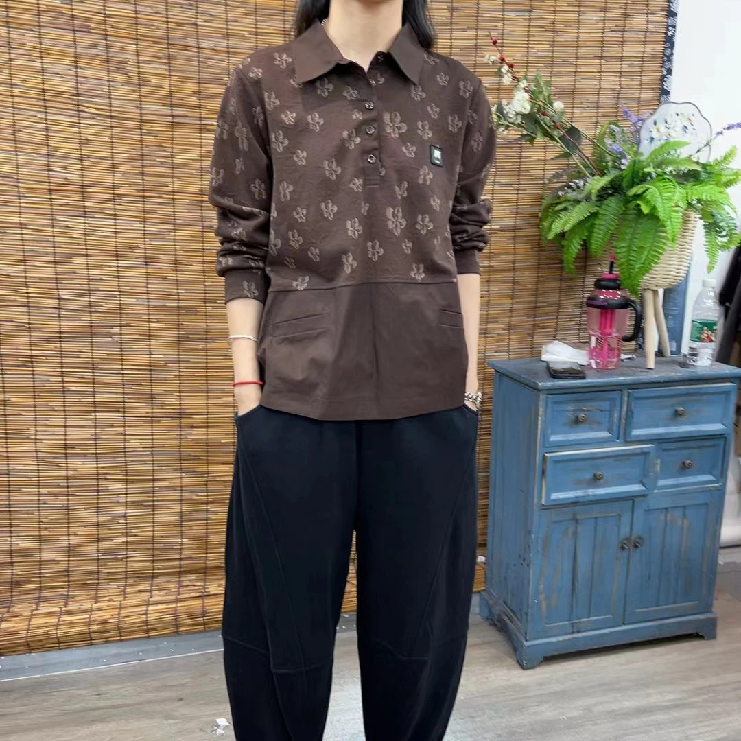 5182新款春秋时尚休闲显瘦百搭长袖上衣T恤