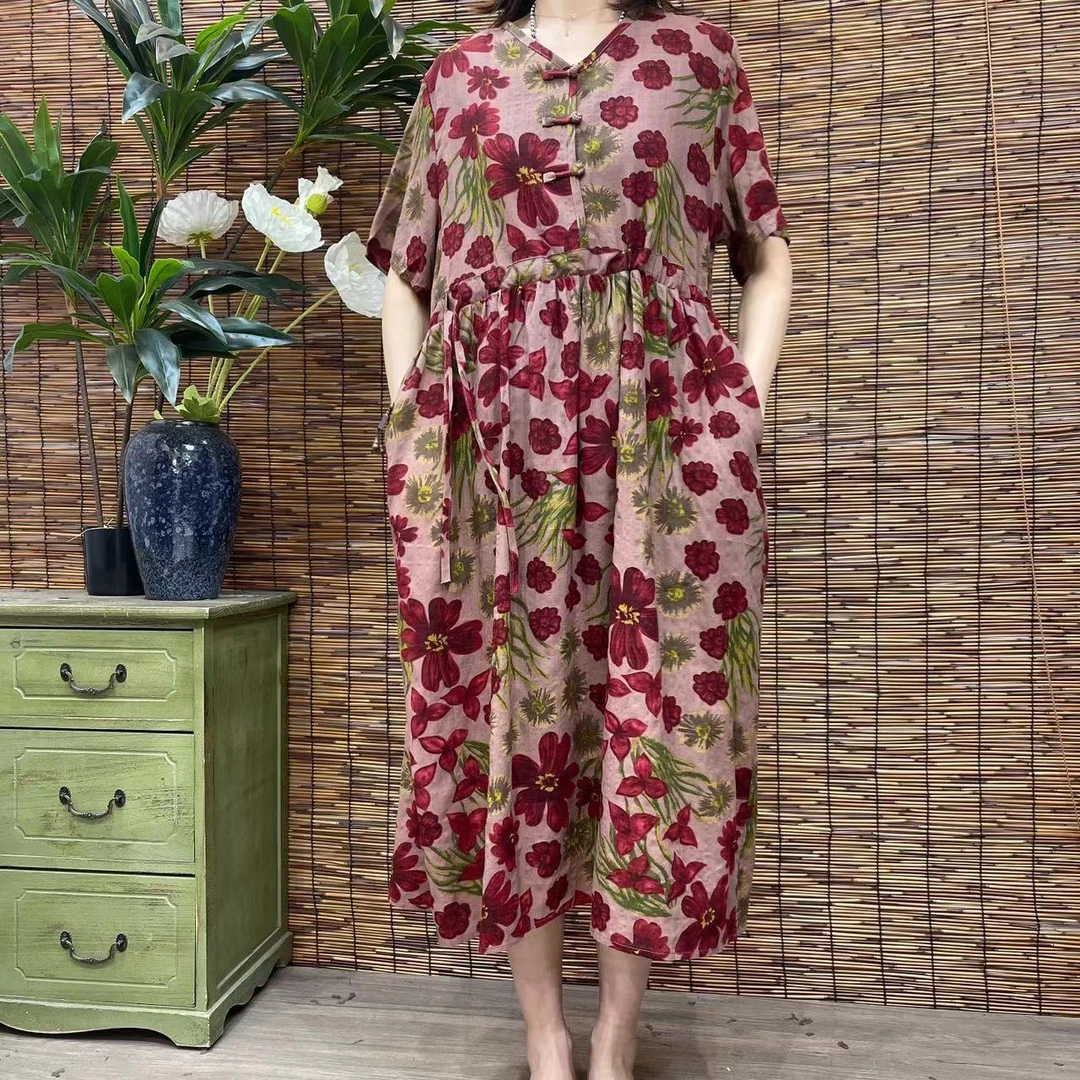 1306新款春夏洋气显瘦减龄遮肉连衣裙碎花裙QZ