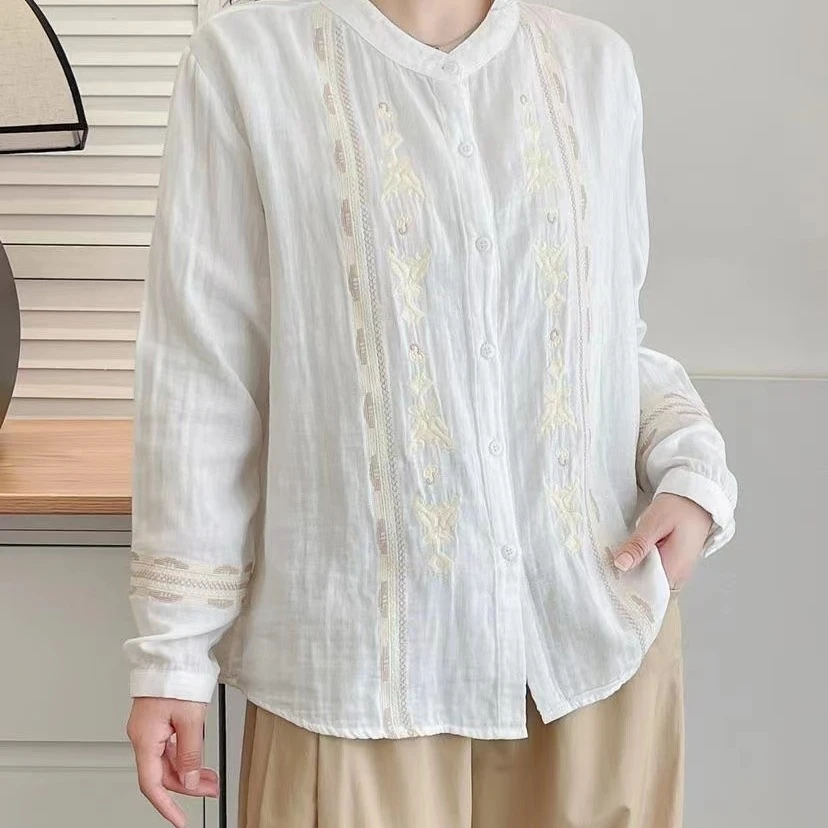 5882新款春秋休闲百搭优雅气质长袖衬衫