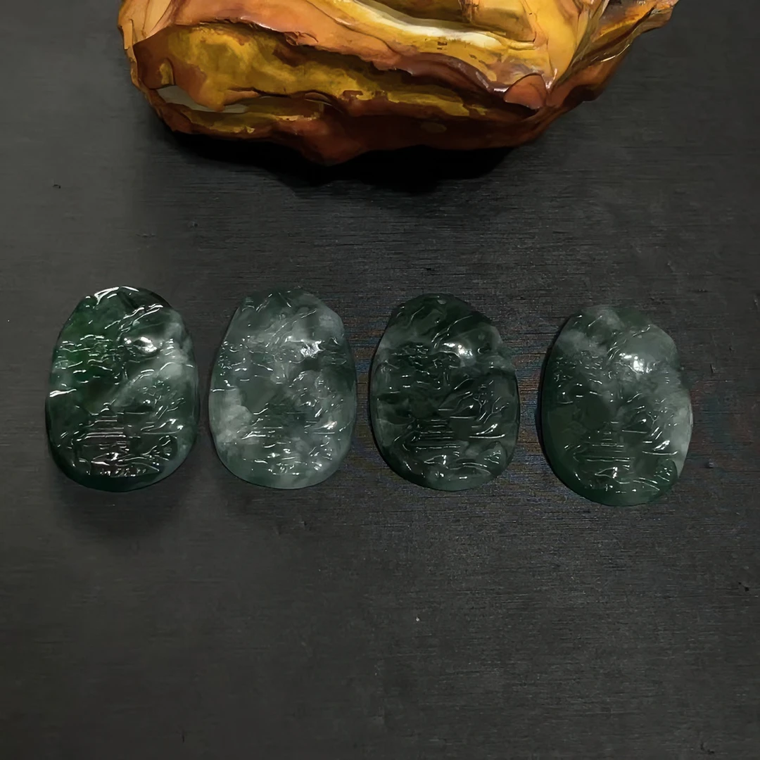 天然缅甸a货翡翠山水吊坠 F234—多样性发一件