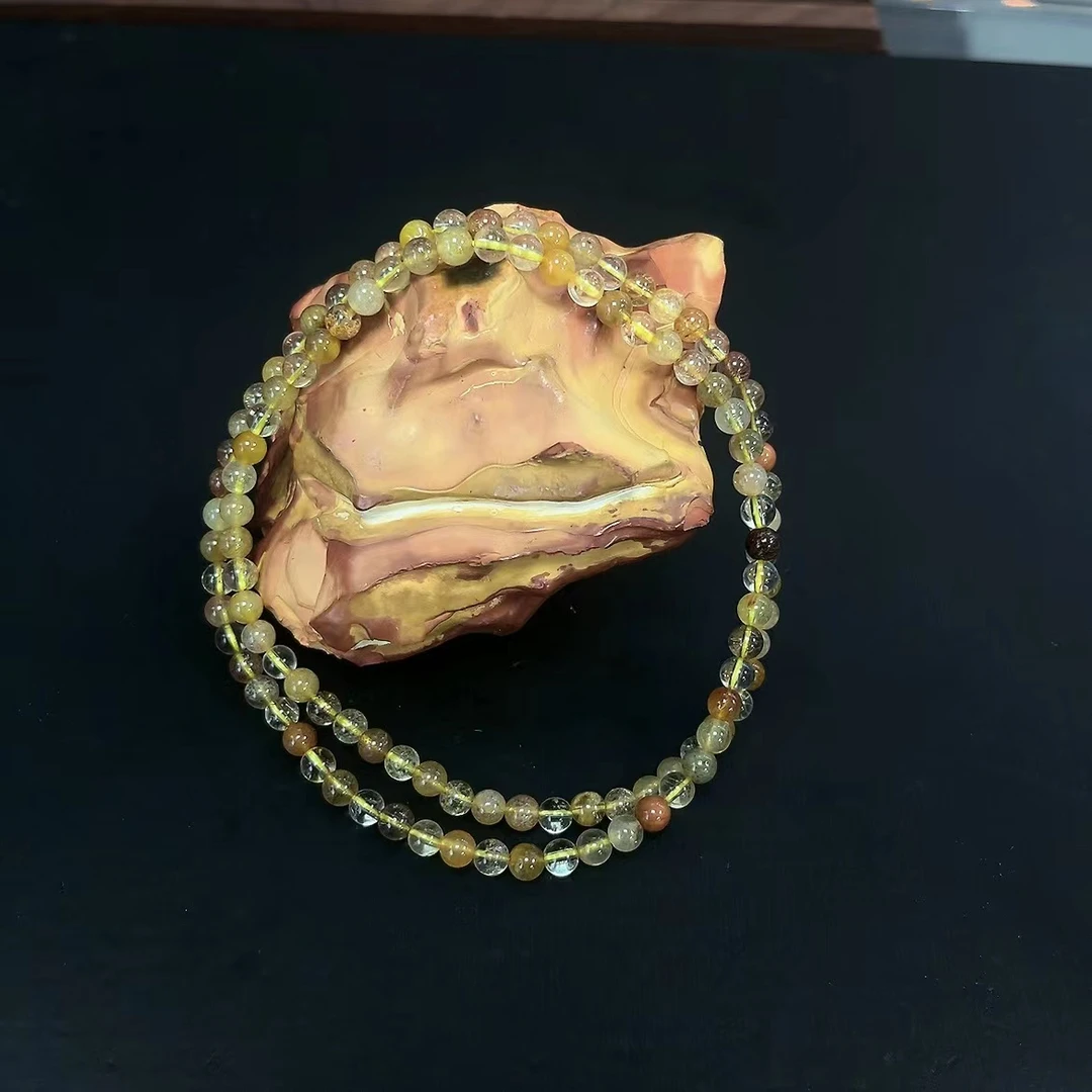 天然水晶金发晶多圈手串 K156—多样性发