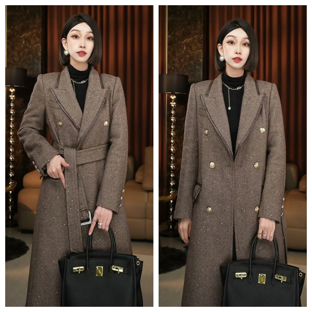 【晚秋绮光】金爷设计师秋冬新款时尚气质羊毛大衣A43303W