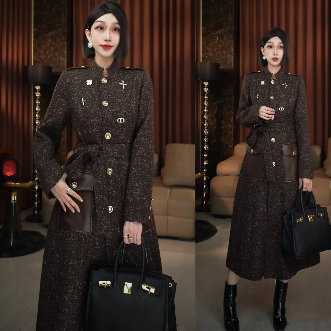 【琥珀幽梦】金爷设计师羊毛小香风轻奢复古法式秋冬大衣A43663W