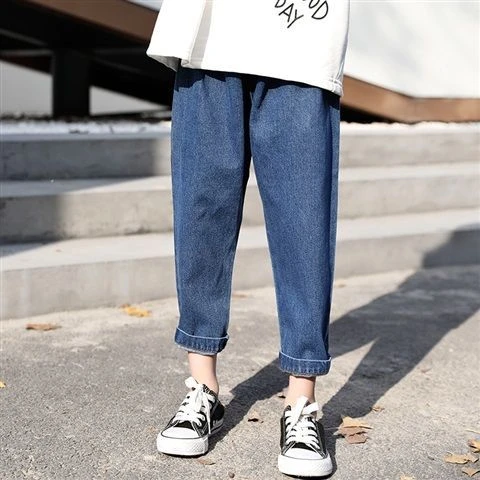 春秋装女童牛仔裤童装新款小中大童宽松休闲裤子儿童百搭牛仔长裤