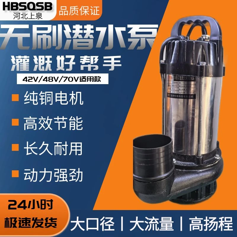 无刷直流潜水泵3寸不锈钢48v60v72v通用款农用浇地电动电瓶车抽水