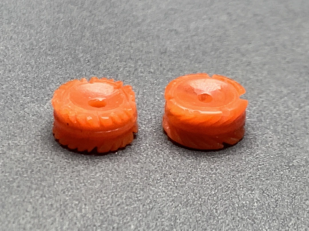 精工南红玛瑙手工雕刻【羽毛】隔珠配饰配件挂件吊坠项链时尚