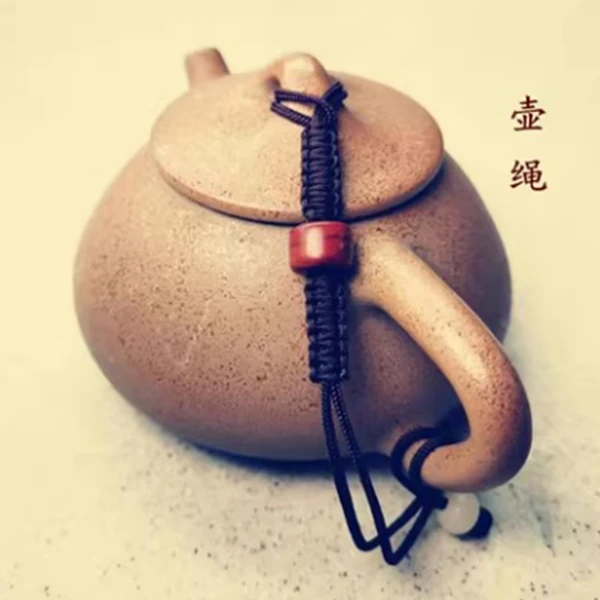 原创手工编织茶壶绳 紫砂紫陶壶盖防摔绳石瓢壶通用绳子茶具零配
