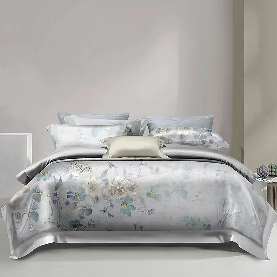 D2318 数码印花四季加厚棉麻三件套 莫迪兰230*250机洗吸汗透气