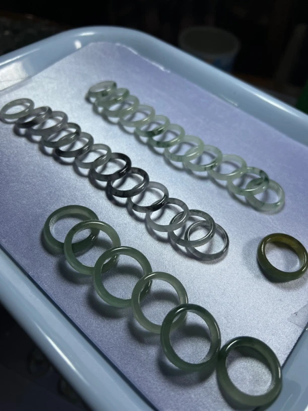 缅甸a货翡翠戒圈多样性其一发货