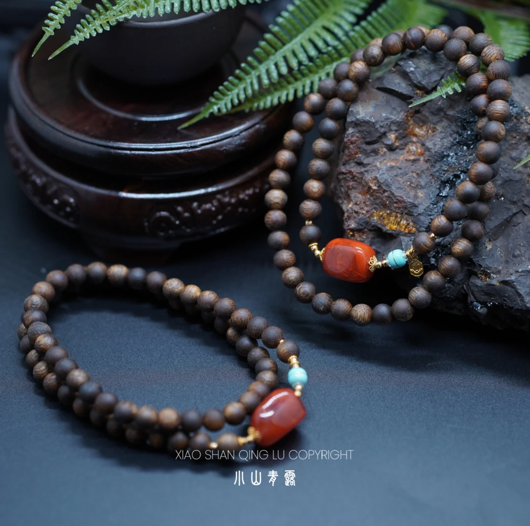 孤品【FG1118】精品挑珠沉香18K金双圈手串珠子 5~6mm-多样性发其一