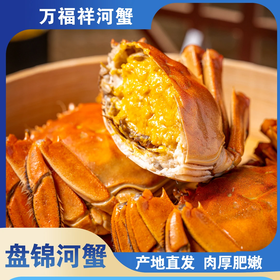 【活蟹】盘锦河蟹1.1-1.3两 母蟹10只送8只 全国冷链包邮 保肥保活