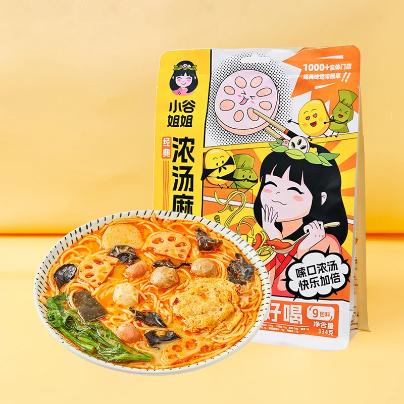小谷姐姐麻辣烫抚顺麻辣拌宵夜零食袋装酸甜骨汤拌面玉米荞麦面