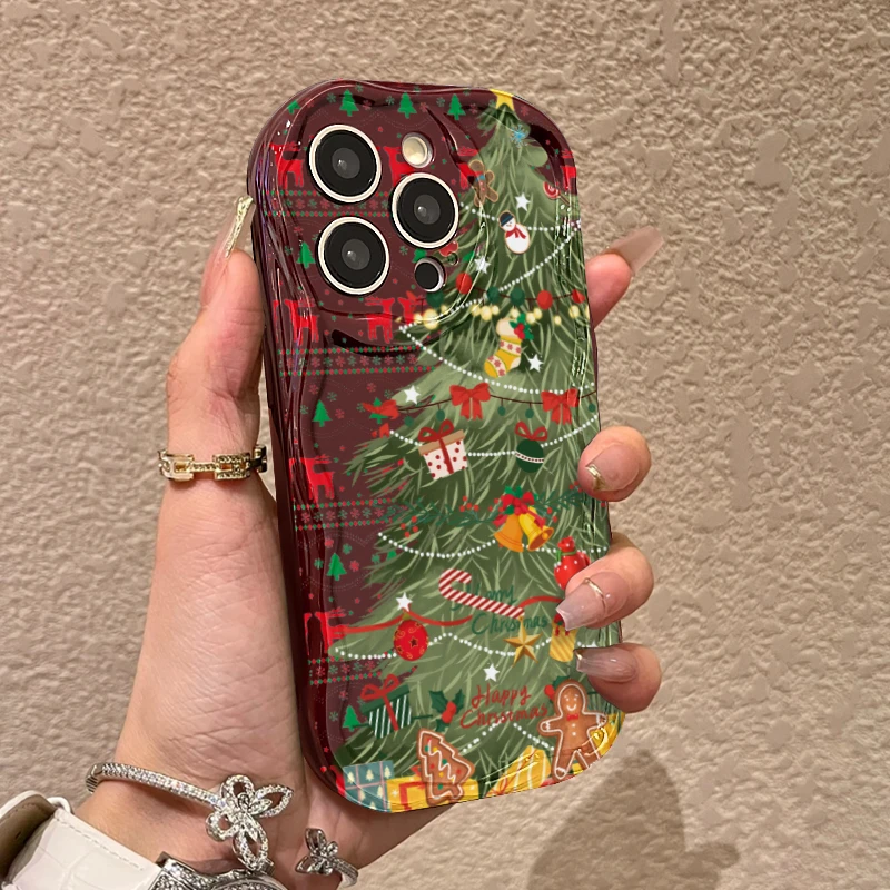 绿圣诞树iPhone15promax卡通奶油壳xs苹果11手机壳xr/12/13/14软