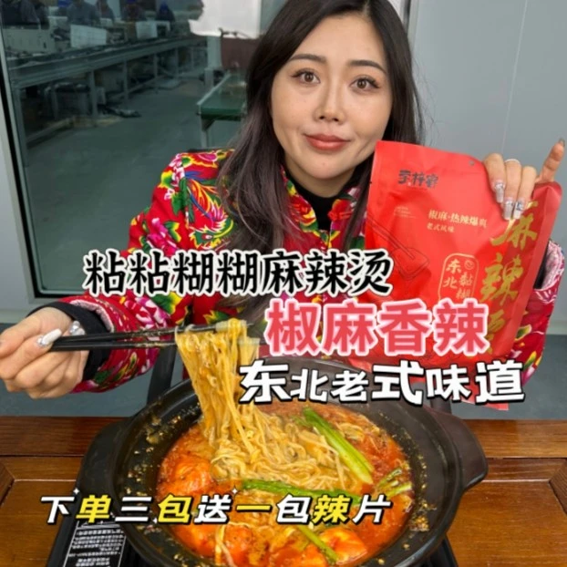 【慧姐姐专属】李梓睿东北黏糊麻辣烫3袋（每包448g） +辣片1袋