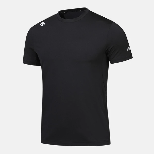 DESCENTE/迪桑特男女同款修身运动透气圆领半袖黑色春夏夏季舒适