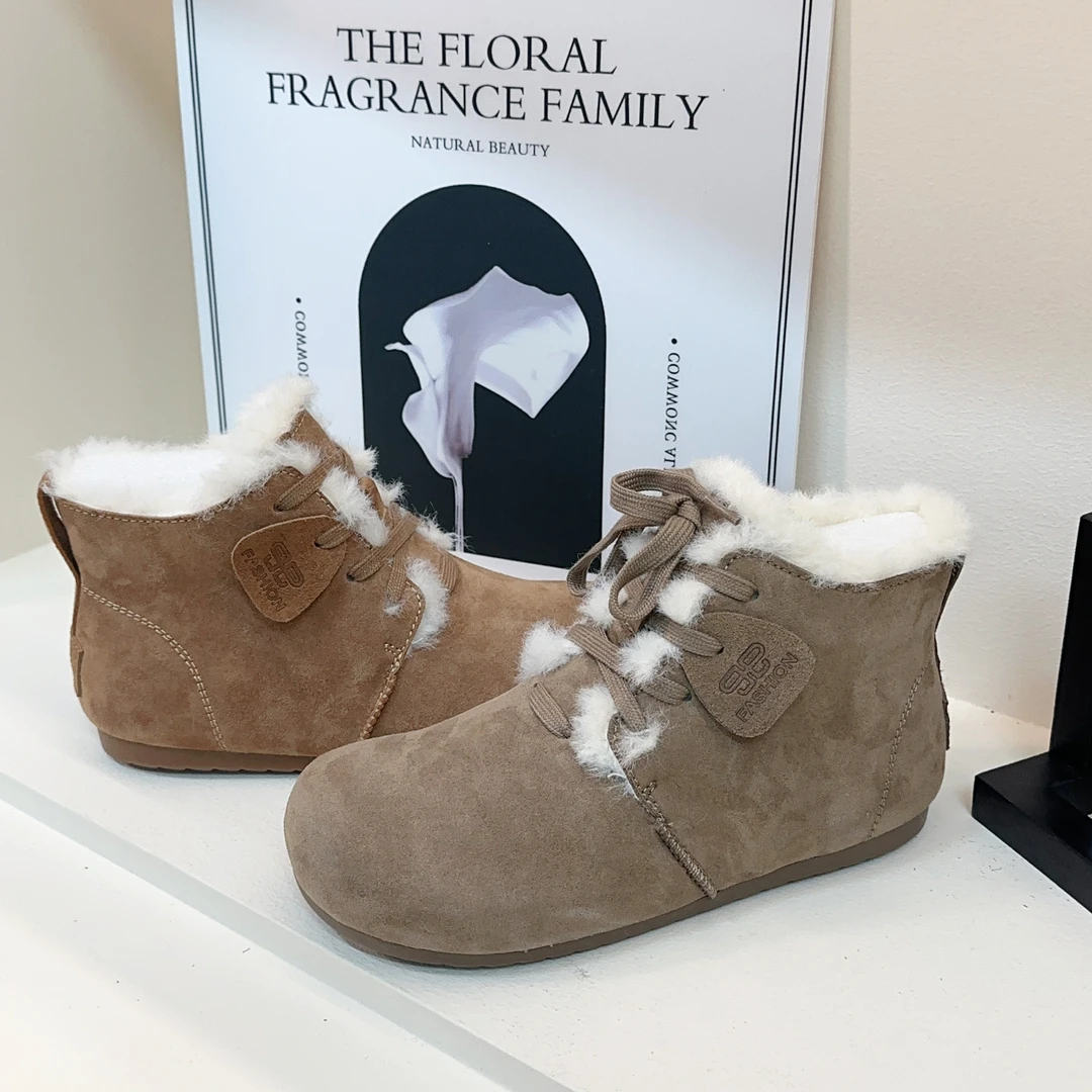 [二哥专属]复古勃肯鞋新款加绒保暖短靴女8067