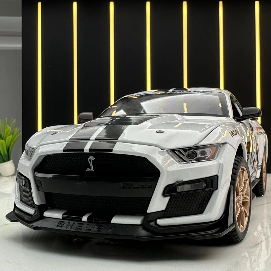 新款1:24野马蝰蛇【谢尔比GT500】合金汽车模型 摆件 豪车肌肉车
